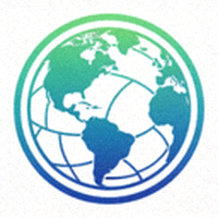 鼎天国际网站Logo - 一个绿色的足球与地球结合的图标